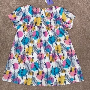 5/$20 NWT gingerlilly size 4 cotton summer dress feathers paint splats